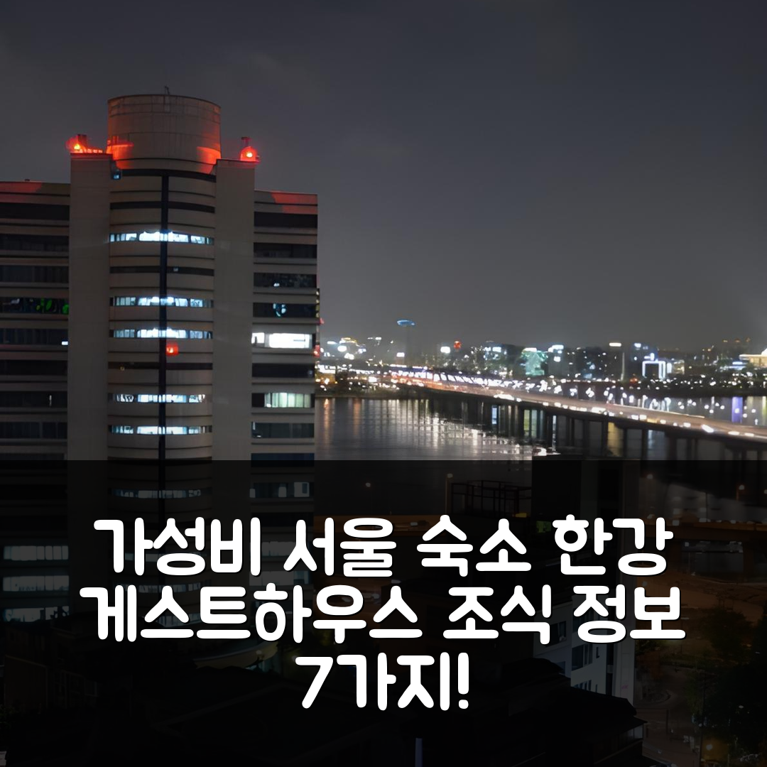 서울 숙소 여행 호텔 추천 한강 레지던스 앤 게스트하우스 | 가성비 뛰어난 위치와 조식 정보 7가지