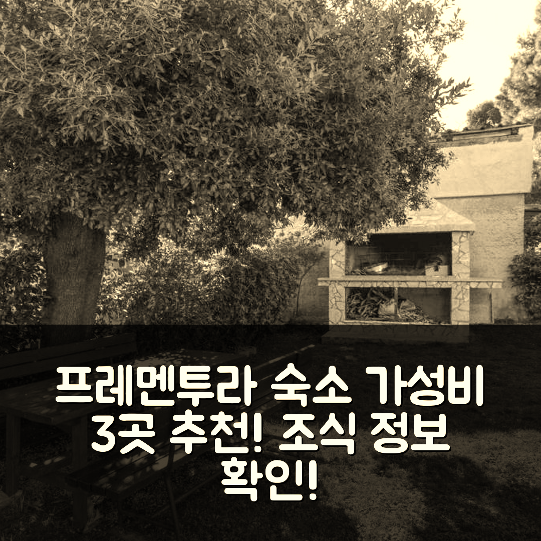 프레멘투라 숙소 여행 호텔 추천 아파트 인 프레멘투라 | 가성비 뛰어난 3가지 위치와 조식 정보